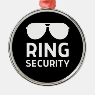 Ring säkerhetsbarn, lustigt bröllop ring, barn julgransprydnad metall