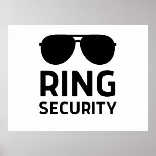 Ring säkerhetskämpar med lustigt bröllop ring, bar poster