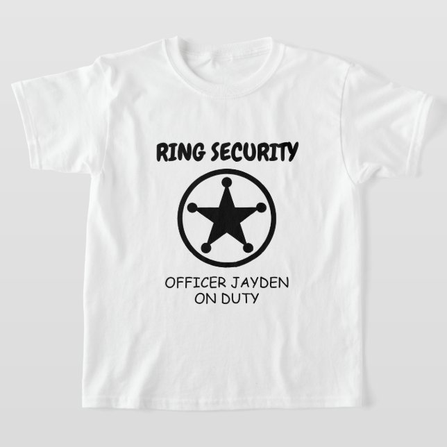 Ring säkerhetsskjorta för barn för bröllop ring t shirt (Laydown)