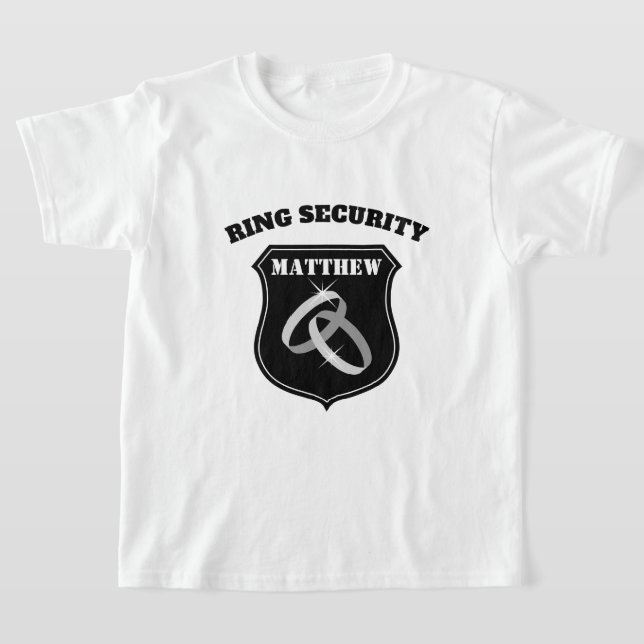 Ring Security bröllop t shirt för barn (Laydown)