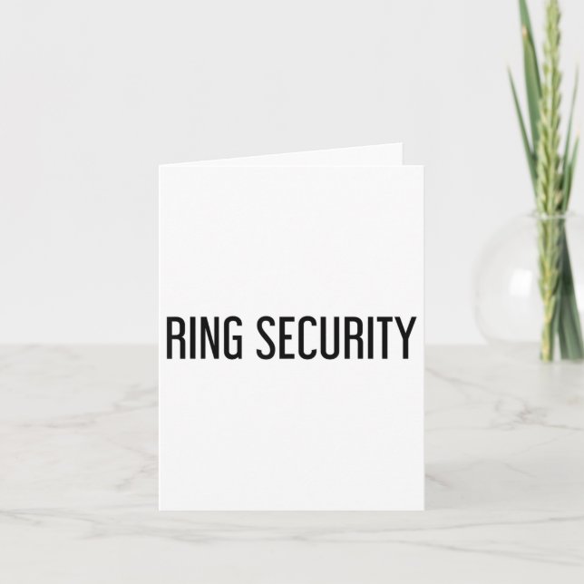 Ring Security Funny Bröllop Bride Groom Party Gift Kort (Framsida)