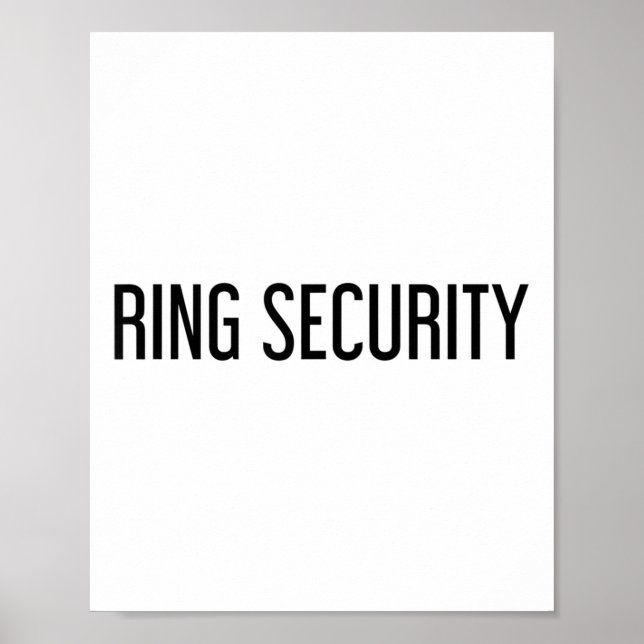 Ring Security Funny Bröllop Bride Groom Party Gift Poster (Framsidan)