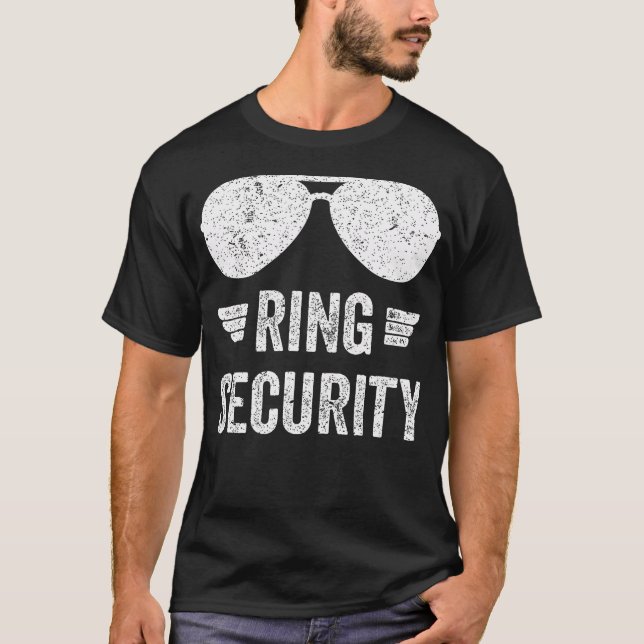 Ring Security Funny T-Shirt for Ring Bearer Boys Y (Framsida)