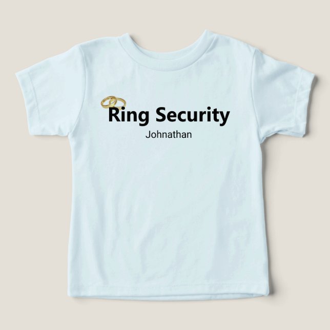 Ring Security Guld Bröllop Ringar Ringinnehavarens T Shirt (Design Framsida)
