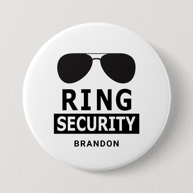 Ring Security Ring Bearer Groomsman Gift Knapp (Framsida)