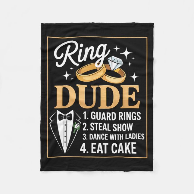 Ring Security Wedding Party Funny Ring Bearer  Fleecefilt (Framsidan)