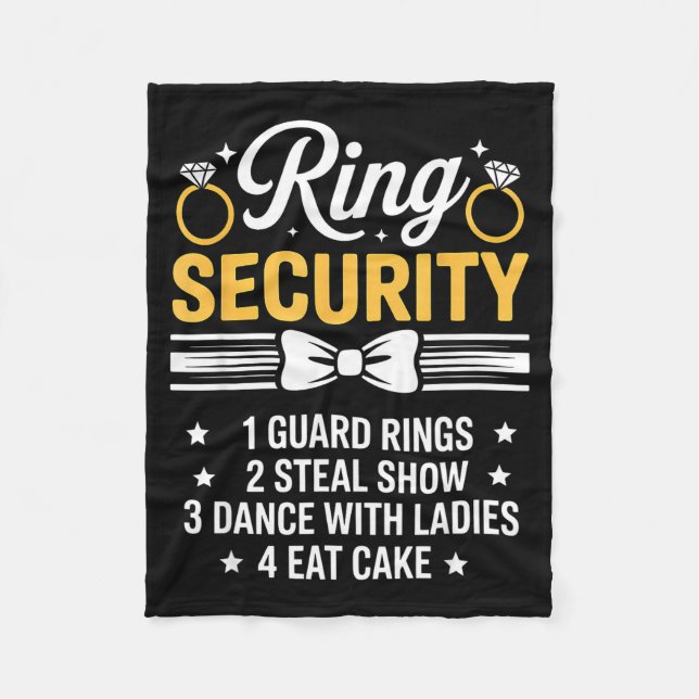 Ring Security Wedding Party Funny Ring Bearer  Fleecefilt (Framsidan)