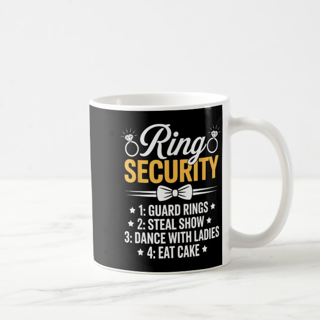 Ring Security Wedding Party Funny Ring Bearer  Kaffemugg (Höger)