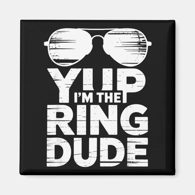 Ring Security Wedding Party Funny Ring Bearer  Magnet (Framsidan)