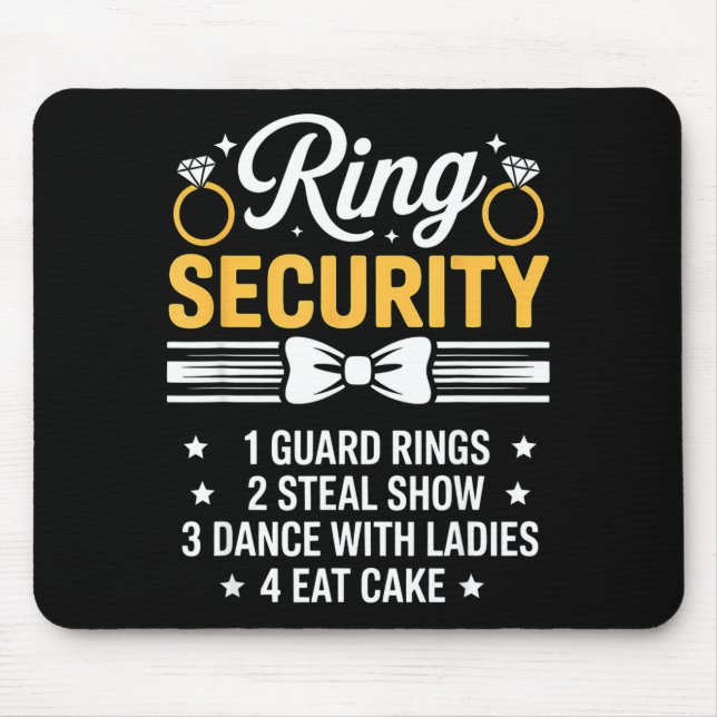 Ring Security Wedding Party Funny Ring Bearer  Musmatta (Framsidan)