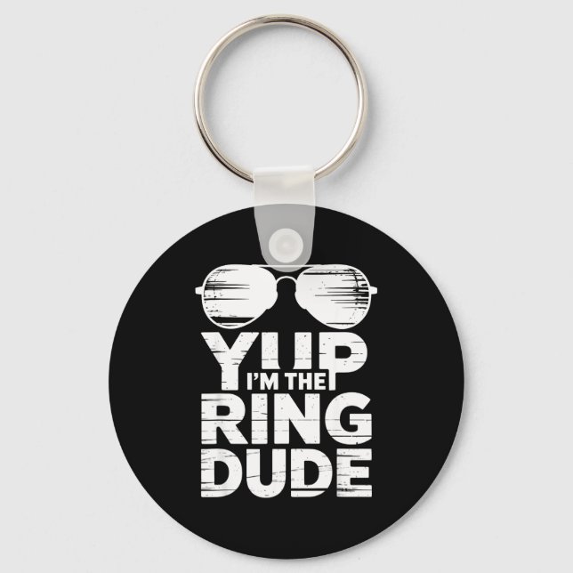 Ring Security Wedding Party Funny Ring Bearer  Nyckelring (Framsida)