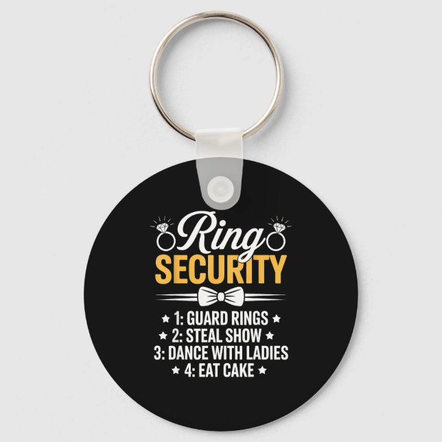 Ring Security Wedding Party Funny Ring Bearer  Nyckelring (Framsida)