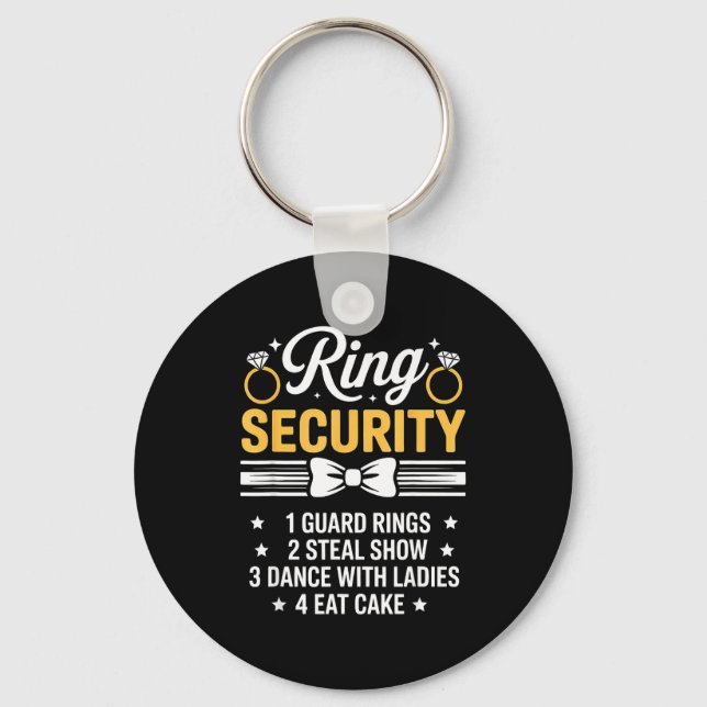 Ring Security Wedding Party Funny Ring Bearer  Nyckelring (Framsida)