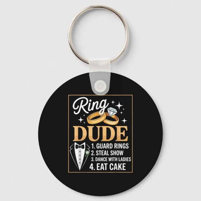 Ring Security Wedding Party Funny Ring Bearer  Nyckelring (Framsida)