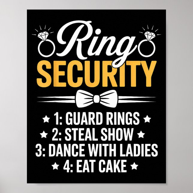 Ring Security Wedding Party Funny Ring Bearer  Poster (Framsidan)