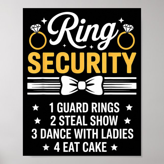 Ring Security Wedding Party Funny Ring Bearer  Poster (Framsidan)