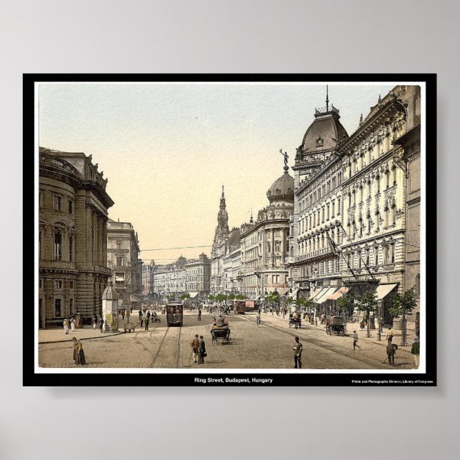 Ring Street, Budapest, Ungern Poster (Framsidan)