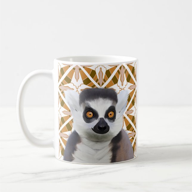 Ring-Tail Lemur Madagascar Wildlife Kaffemugg (Vänster)