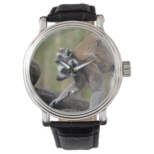 Ring-Tail Lemur Mor och Baby Armbandsur