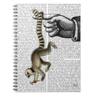 Ring Tail Lemur på Finger 2 Anteckningsbok Med Spiral