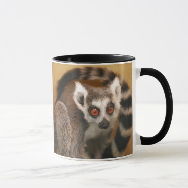 Ring Tailed Lemur 2-panelers 2-tonsfärs Mugg (Höger)