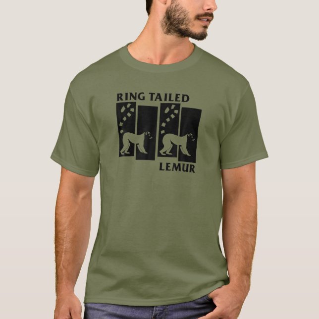 RING TAILED LEMUR Monkey Madagascar Animal Lemurs T Shirt (Framsida)