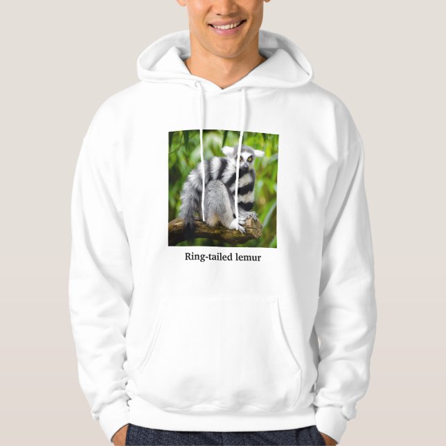 Ring-tailed lemur sweatshirt med luva (Framsida)