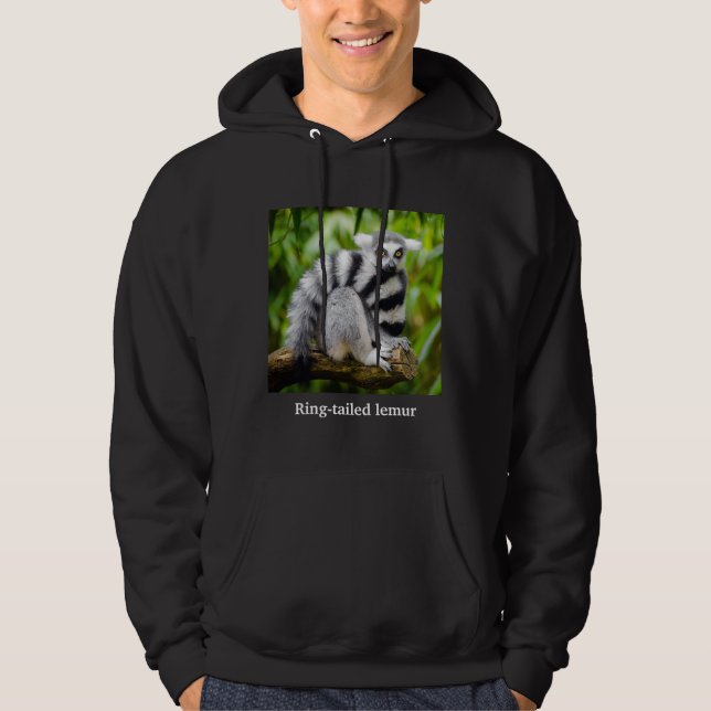 Ring-tailed lemur tröja med luva (Framsida)