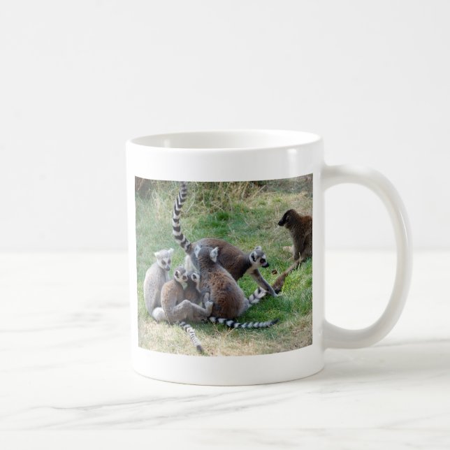 Ring tailed lemurfamilj kaffemugg (Höger)