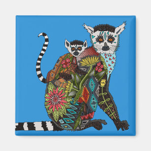 Ring Tailed Lemurkärlekblått Magnet