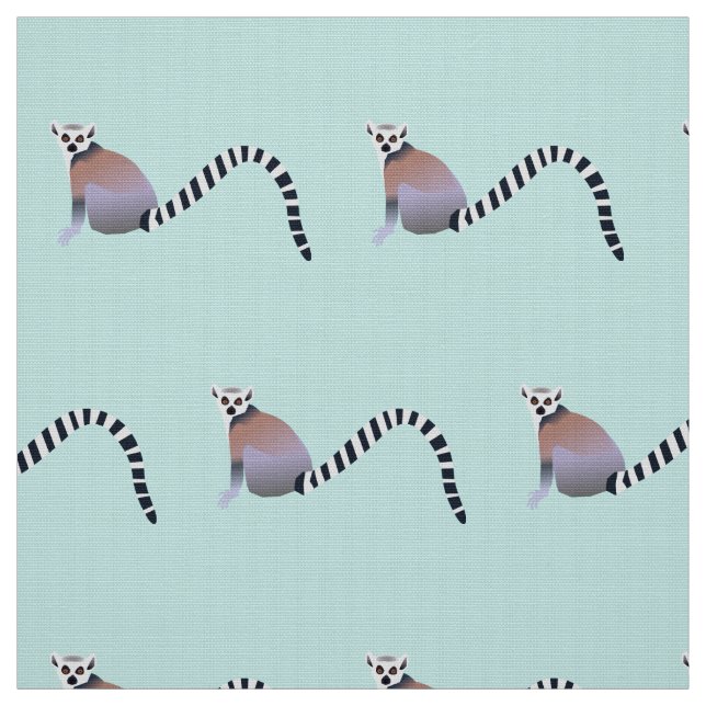 RING TAILED LEMURS MÖNSTER DESIGN TYG (Provkarta)