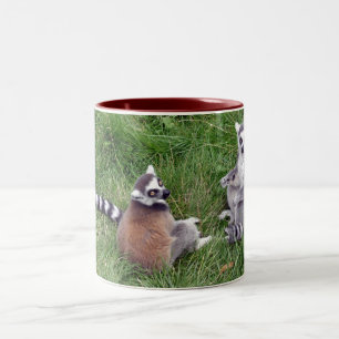 Ring tailed lemursmugg Två-Tonad mugg