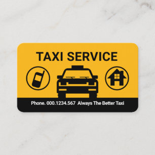 Ring Taxi För Transport Destination Visitkort