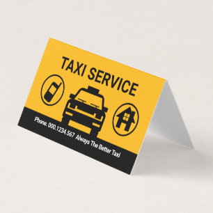 Ring Taxi För Transport Destination Visitkort