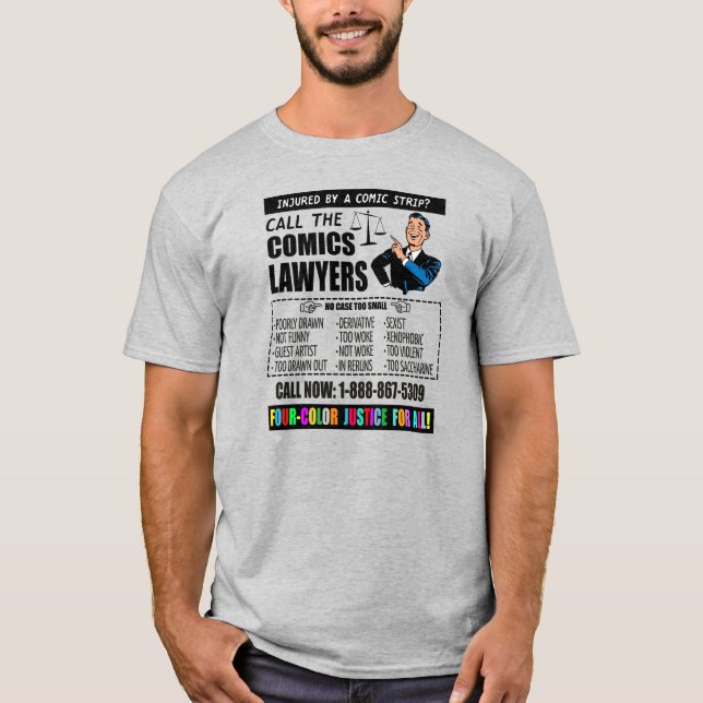 "Ring Tecknad Lawyers" T-Shirt (Framsida)