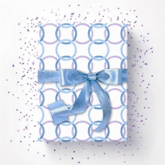 Ring Toss Interlocking Circles in Blue and Purple Presentpapper (Skapare uppladdad)