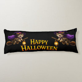 Ring tvillinghäxkillar nyckfulla glad Halloween Kroppskudde