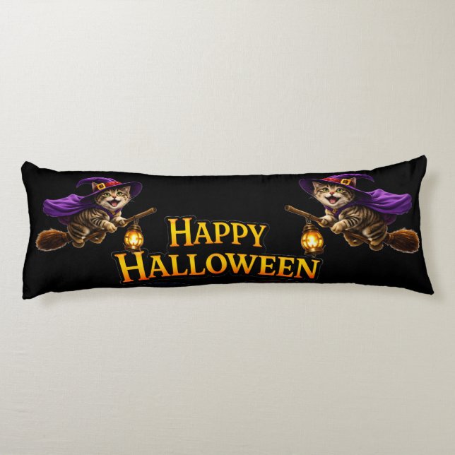 Ring tvillinghäxkillar nyckfulla glad Halloween Kroppskudde (Baksidan)