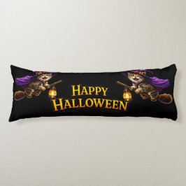 Ring tvillinghäxkillar nyckfulla glad Halloween Kroppskudde