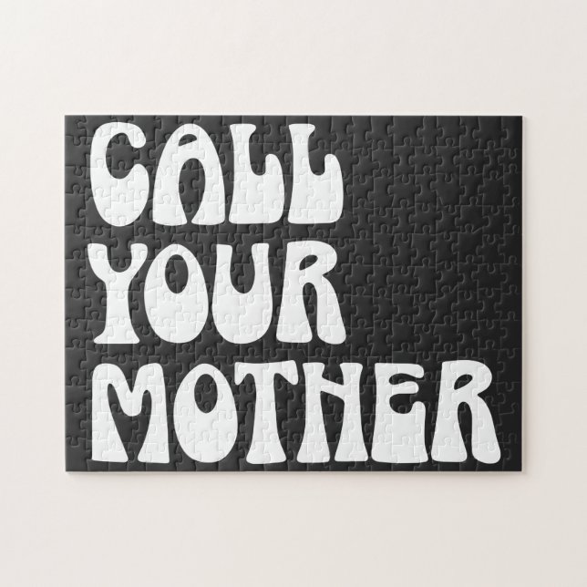 Ring upp din Mor-citat från Mamma Pussel (Horisontell)