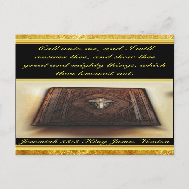 Ring upp mig, och jag svarar Jeremiah 33:3 Vykort (Framsida)