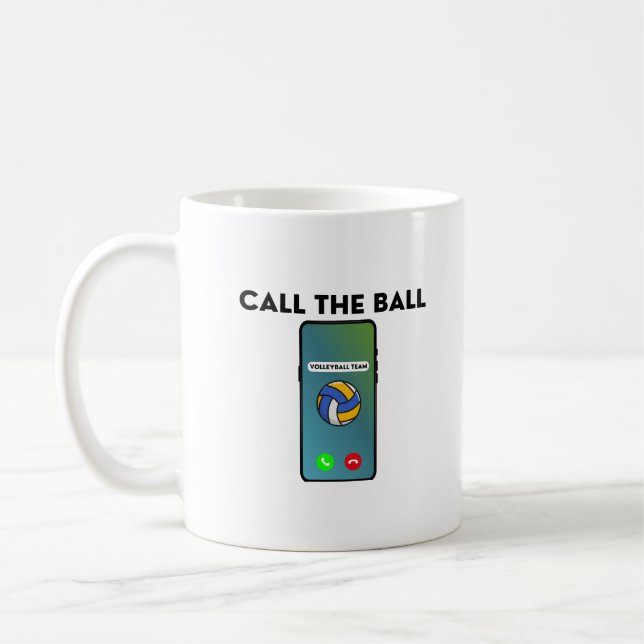Ringa Bollen Rollig Volleybollspelare Kaffemugg (Vänster)