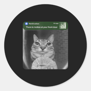 Ringa Katt Med Rörelse Meme Runt Klistermärke