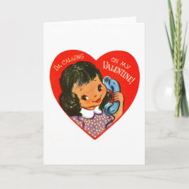 Ringa min Valentine på en Retro-Mobil Helgkort