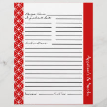 Ringade diamanter, Receptinfogar - Röda vita