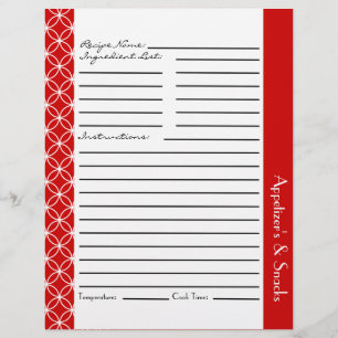 Ringade diamanter, Receptinfogar - Röda vita