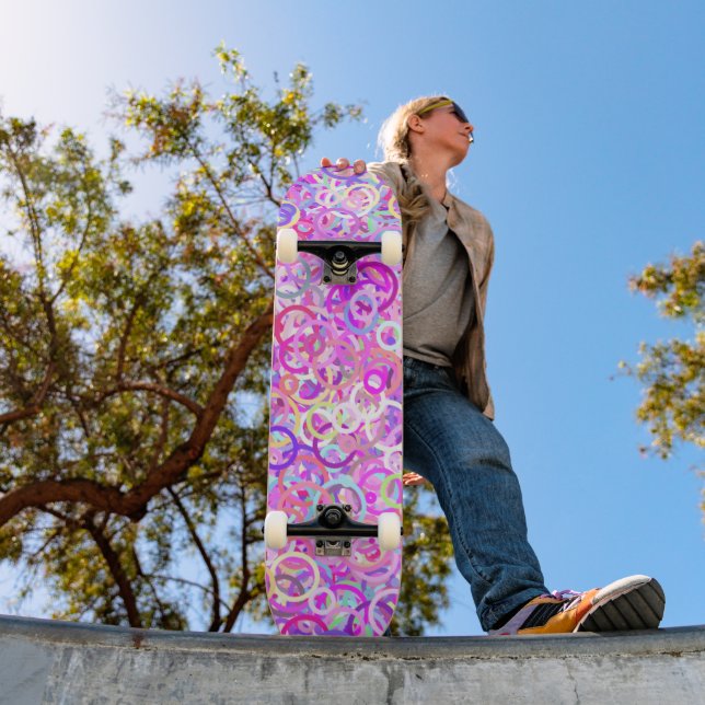 Ringar av färg-Rosa & Mer Mini Skateboard Bräda 18,5 Cm (Utomhus 1)