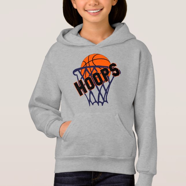 Ringar Basketball & Net Girls Hoodie T Shirt (Framsida)