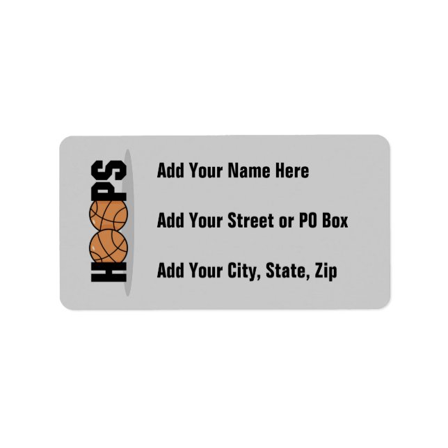 Ringar Basketball T-shirts och presenter Adressetikett (Framsidan)