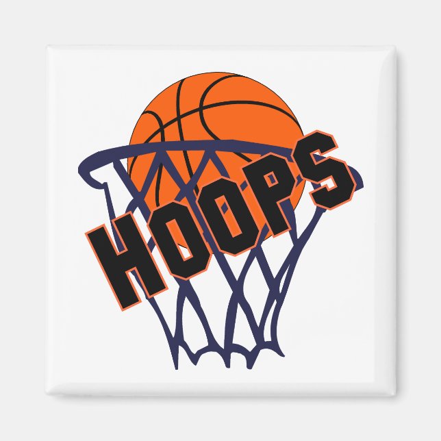 Ringar basketboll och nätkylmagnet magnet (Framsidan)